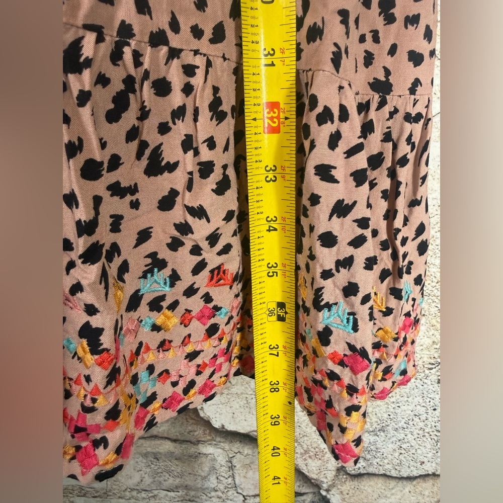 Savanna Jane Animal Print Dress in Pink &Black Colorful Embroidery size 2X MN115 - Picture 6 of 8